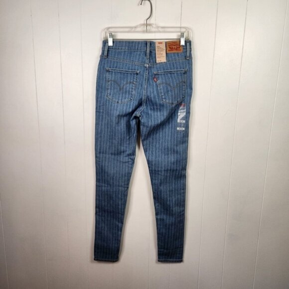 LEVI'S 720 High Rise Super Skinny Sapphire Stripe Jeans New NWT Size 28 Stretch - Picture 4 of 13